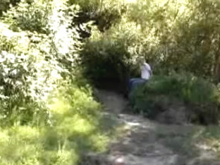 Sweet blond teen gay boy masturbates outdoors